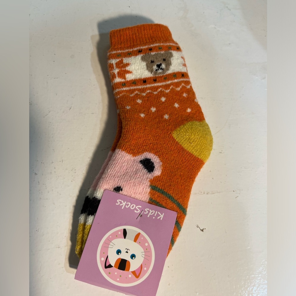 Kids Socks Winter Socks Wool Blend Teddy Bears NEW